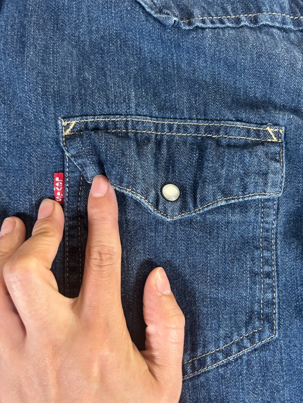 Levi's Dark Denim Western Shirt - Picture 4 of 14